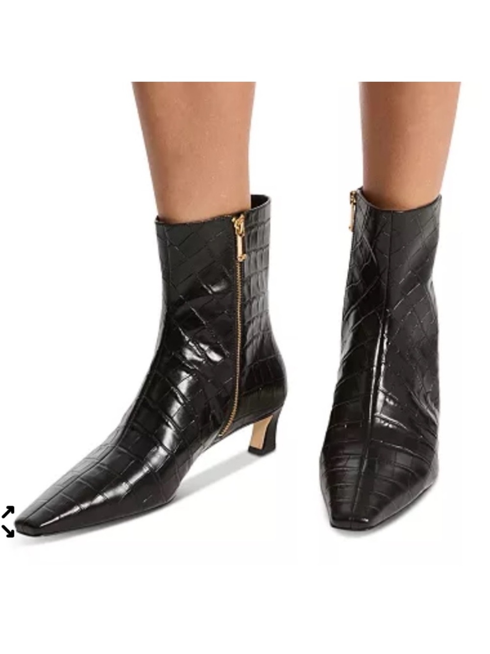 Michael Kors Cosmo Croc Embossed kitten heel booties size 8